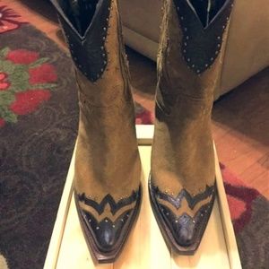 Women's Sz 8 Leather and Suede Reba Cowboy Boots